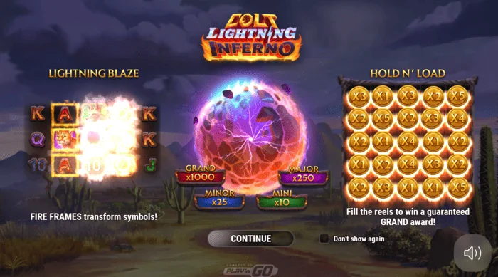 Colt Lightning Inferno होम स्क्रीन